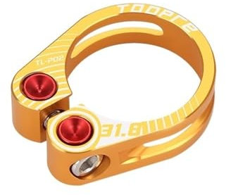 SkyjOy Sattelklemme 31,8/34,9mm Aluminium Legierung Fahrrad Sattelklemme Hohl Locking Mountain MTB BMX Rennrad Fahrrad Sattelstütze Klemme Sattelkloben (Color : 31.8mm-Gold)