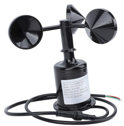 Wind Speed Sensor, Professional High Accuracy 3 Cups Wind Speed Sensor Anemometer, Replacement Wind Speed Sensor for Weather Station, Industry Agriculture