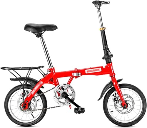 Kcolic Mini Klapprad, Leichtes Pendlerfahrrad Mit Doppelscheibenbremsen Und Gepäckträger Für Erwachsene, Pendeln Im City Bike A,14inch