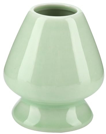 Nikou Soporte de Cerámica para Matcha,Recipiente para Batidor de Matcha,Soporte de Cerámica,para Juegos de Té,la Oficina y el Salón de Té(Verde,8 * 7 * 7cm)