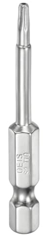 QUARKZMAN T10 Bit Torx di Sicurezza 1/4 Gambo Esagonale Acciaio S2 | 2 Lungo, Star Bits Cacciavite Testa Torx con Foro, per Rimuovere Viti Fissaggio, Antimanomissione, Magnetica