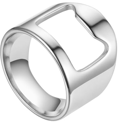 Anello Apribile,Anello Barman | Strumento creativo per bar di birra | Anello portatile in acciaio al titanio, apribottiglie da, anello da festa per versatile pa