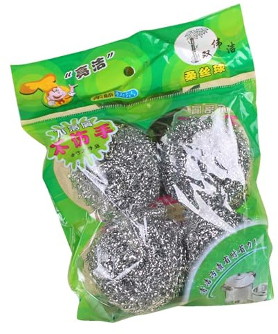 Steel Wire Cleaning Ball - Solid Steel Cleaning Ball | Dishes Washing Scrubber Steel Ball | Steel Scourers | Metal Sponge | Wire Sponge | Metal Scourer | Stainless Dishes Washing Scrubber Steel