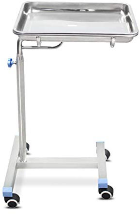 Plateau Mayo mobile en acier inoxydable réglable en hauteur pour médecin, tatouage, spa et salon, équipement de qualité professionnelle pour les services de soins personnels dans les salons de