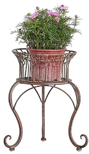 DDNGEJ Blumenständer Blumentopfhalter Ausgehöhltes Gestell Retro Schmiedeeisen Blumenregal Pflanzenständer Feste Unterstützung Lagerregale Balkon