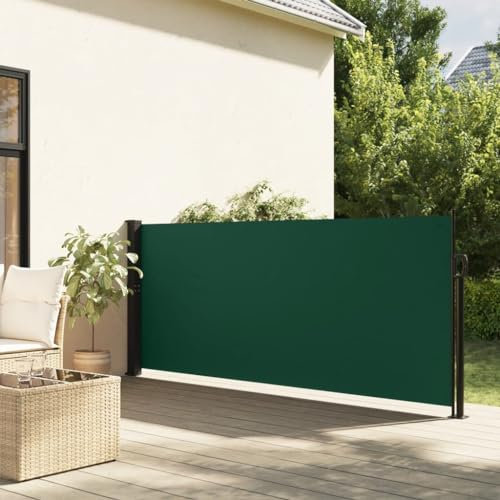 Homgoday Toldo Lateral retráctil Verde Oscuro 100x300 cm Toldo Lateral de protección Visual para balcón, jardín y terraza, protección Solar, protección contra