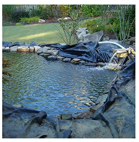 Rivestimento per laghetto in polietilene ad alta densità (HDPE), impermeabile, resistente, copertura antierbacce, 1 x 2 m, colore nero, materiale prefabbricato per laghetto da giardino