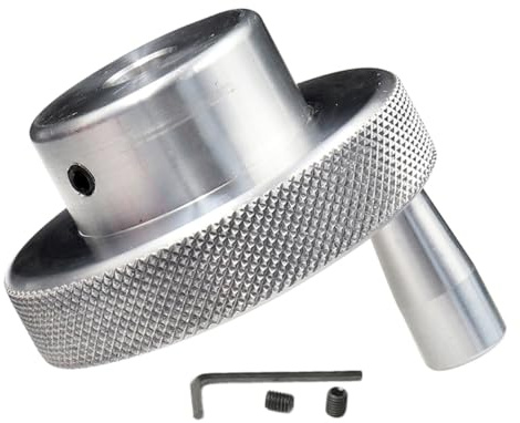 VSPLJQRXY Aluminum Alloy Hand Wheel Aperture 8-25mm Metal Handwheel 80mm OD With Rotate Handle With Screws And Wrench For Milling Machine Lathe Slide Displacement Platform Turning CNC(80mm*8mm)