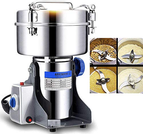 OZBME Moulin à Grains 2500 g en Acier Inoxydable, broyeur à Herbes, épices, Type pivotant, pour la Cuisine, Le Poivre, Le café, Les Grains, la Poudre Domestique et l'utilisation Professionnelle