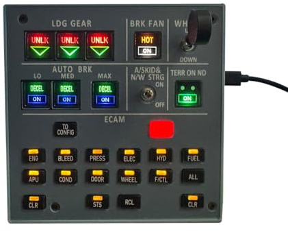 SHOYDID Rowsfire A103 A32X/A31X/A350 Flight Sim Control, Landing Gear Indicator Integrated Panel for MSFS 2020/2024, Compatible with PC