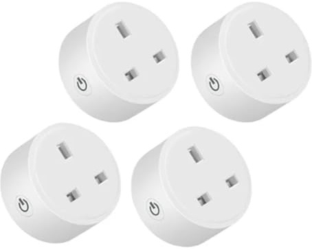 Cvoepobey 4 Pcs Tuya Zigbee Smart Socket 16A Home Powers Monitor Powers Outlet Smart Life Voice Control Timing DIY UK Plug Easy Install Easy to Use
