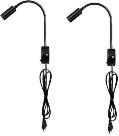 Gatuida 2 pezzi Lampada da Parete LED da Lettura con Braccio Flessibile Luce Morbida e Angolabile per Camera da Letto Nero Montaggio Parete o Testiera Illuminazione Confortevole per Notte