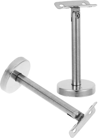 SEWOART Soportes de Barandilla de Escalera Ajustables de Acero Inoxidable Soporte Recto de Pasamanos 112X5 CM Fijación Pared para Interiores y Exteriores 2 Unidades Accesorios para
