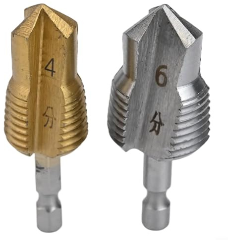 Zoegneer Broca de rosca de tres cuchillas de metal 3 en 1, herramienta de expansión de perforación para PPR Hexagonal de 4 puntos y 6 puntos, reparación de tuberías de agua, tamaños de 20 mm 1/2