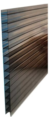 YCOVSFP Pannelli for Serre in Policarbonato A Doppio Strato da 48 Pezzi, Pannelli for Coperture Leggeri E Infrangibili, for Fai Te, Capannoni Uso Esterno(Brown,50X50cm-6mm)