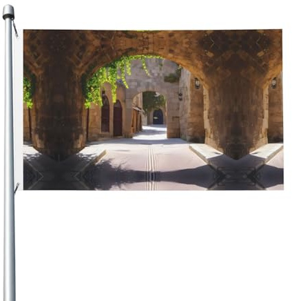 Bandera italiana de 3 x 5 pies con ojales, adecuada para uso en interiores y exteriores
