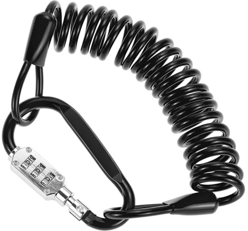 QWORK® 150 cm kabellås, robust spirallås, tresiffrigt landsvägscykellås, lås för skidor, cyklar, hjälmar