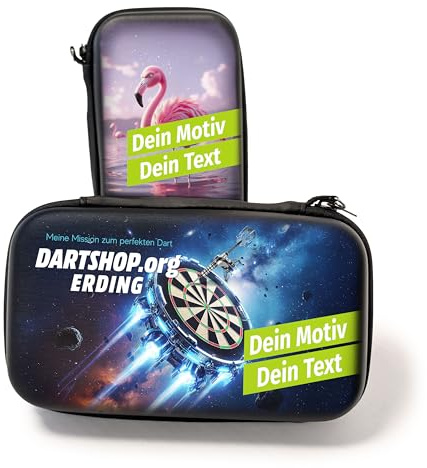 DARTS Sport Edition Personalisierte Dart Tasche XL mit Bild, Namen, Text – Dart Case Bedrucken mit Foto, Text, Logo Dartspieler. 1 Stück Vollflächendruck möglich!