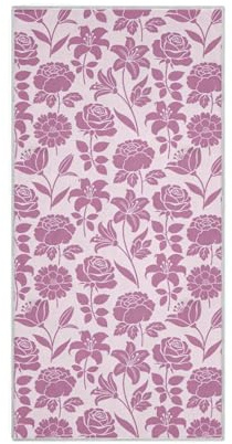decor gift Bath Towel washcloth Purple Silhouette Flower Towel Sports Child washcloths XL 30x15