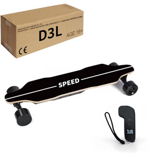 Elektro Skateboard 38 km/h, D3L 2.4G RC Elektro Longboard mit Zwei 450W Nabenmotoren, 15–20 km Reichweite, Mobilitäts- und Transportmittel & Geschenk