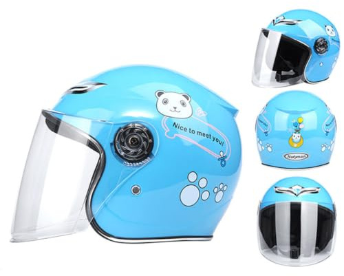 MOKKHNB Casque Intégral de Vélo pour Garçon et Filles Grand Écran Clair, Motif Dessin Animé, Matériau PP Portable, pour Sports de Plein Air et Patinage en Extérieur