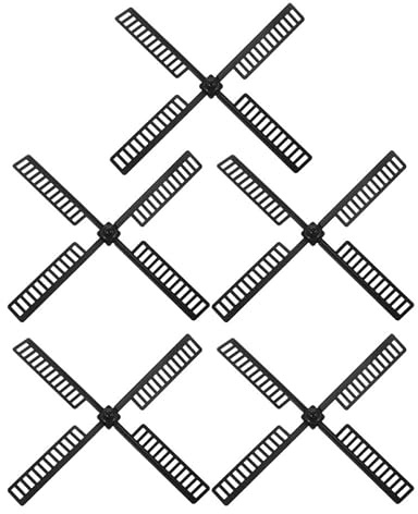 Zerodeko 5 Ensembles Accessoires pour Moulin à Vent en Plastique Noir Pales Rotatives, Installation Facile pour Décoration de Jardin Extérieur ou Intérieur