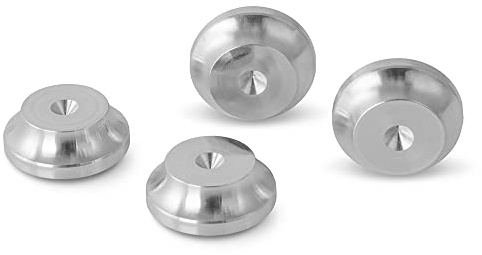 PrecisionGeek – Lautsprecher-Spikes-Pads Ø20 mm × 7 mm, Aluminium, Vibrationsdämpfer für HiFi-Lautsprecher, Subwoofer, Racks & Soundbars – Set mit 4 Stück