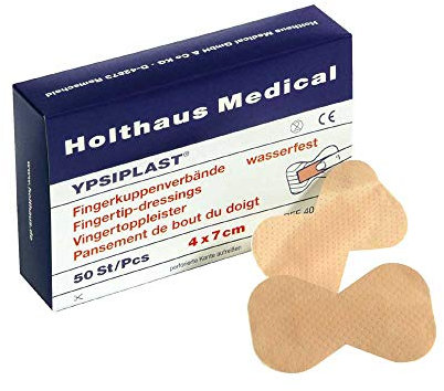 Holthaus Medical YPSIPLAST® Fingerkuppenverband Fingerpflaster Wundpflaster Folie wasserfest, 4x7cm, 50St