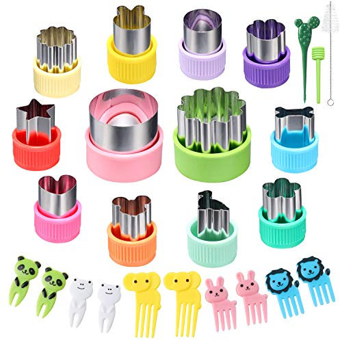 12 pcs Mini Cookie Cutters Vegetable Cutter Shapes Sets Fruit Stamps Mold