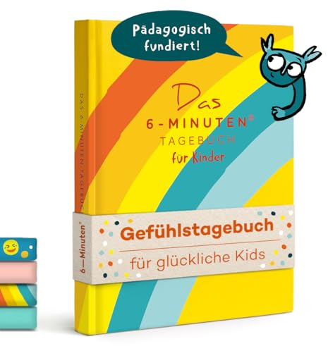 6-Minuten® Gefühlstagebuch Kinder 6–12 Jahre – Gefühle verstehen, Selbstbewusstsein & Achtsamkeit aufbauen – Tagebuch Mädchen – Gefühle Buch – Einschulung Mädchen und Jungs Geschenk