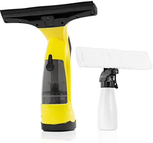 STREND PRO Lavavetri Aspiragocce Elettrico per una Pulizia PERFETTA | Pulitore per Finestre con Spruzzatore e Panno in Microfibra | Set per Auto e Piastrelle | Aspiragocce a Batteria | Aspira acqua