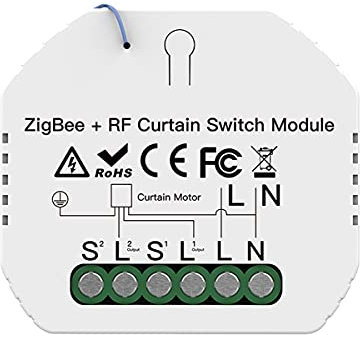 ZigBee Modulo Per Tapparelle Tende Persiane, 3 In 1 Con Pulsante Saliscendi + Telecomando RF 433 + ZigBee,Compatibile Con Alexa Google Home