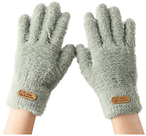 JOYISURE Handschuhe Unisex Winter Thermo Fingerhandschuhe Stretch Strickhandschuhe Innenfutter Warme Winterhandschuhe Leicht Sport Skihandschuhe Winter Ski Handschuhe für Fahrrad Laufen Ski(Grün)