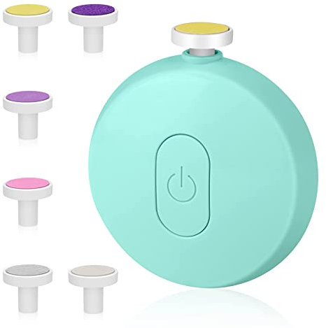 Vicloon Elektrische Baby Nagelfeile, 6 in 1 Elektrische Nagelfeile für Neugeborene Set, Leise und Sicherer Baby-Nagelschneider，Nagelpflege für Babys, Geschenk für Neugeborene-Blau