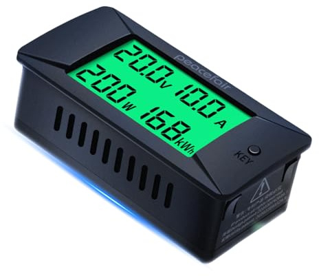 Jadeshay Voltímetro Amperímetro,0~300V 50A Medidor de Voltaje Amperaje Potencia Energia Electrica de Panel Voltio Amperio Digital,con Pantalla LCD