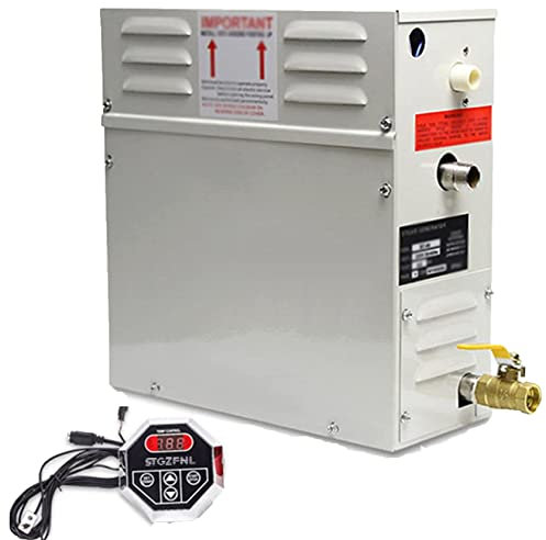 HUMNZR Generador De Vapor Autodrenante Ducha Sauna BañO Hogar BañO De Vapor Generador De SPA con Control A Prueba De Agua Y Drenaje AutomáTico 95-131 ℉ para Uso,6KW-220V