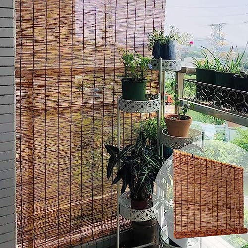 Bambusrollo Outdoor Wetterfest Aussenbereich Bambus Rollos Schilf Vorhang Deko Balkon Trennwand Schilfvorhänge Bambusvorhang Türvorhang Sichtschutz Sonnenschutz Jalousienfür Außen Innen ( Size : 36x71