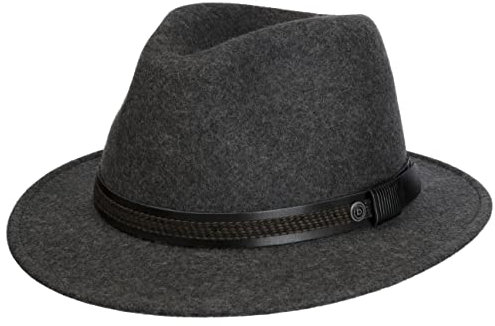 Bugatti Varnest Melange Traveller Wollhut Wollfilzhut Travellerhut Wolltraveller Regenhut Outdoorhut Herren - Made in Italy Herbst Sommer Frühjahr Winter Frühling-Sommer Herbst-Winter - 61 cm