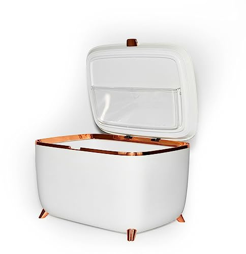 MegLob 9L Smart Mini Réfrigérateur, Réfrigérateur De Beauté Portable, Soins De La Peau De Voiture Et Frais De Cosmétiques, Médicament De Bureau Insuline Mast Milk Milk Freezer-,White gold
