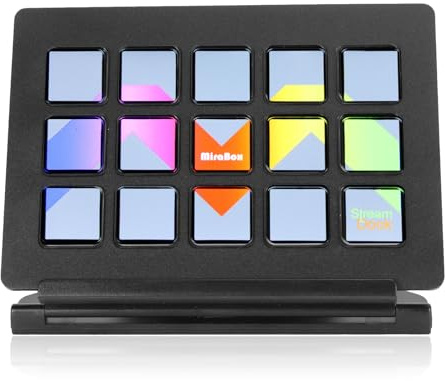 Controller, Tastierino per lo Streaming, 15 Tasti Personalizzati, Controller da Studio Tastiera LCD Personalizzata per 4KCU per OBS per Twitch per
