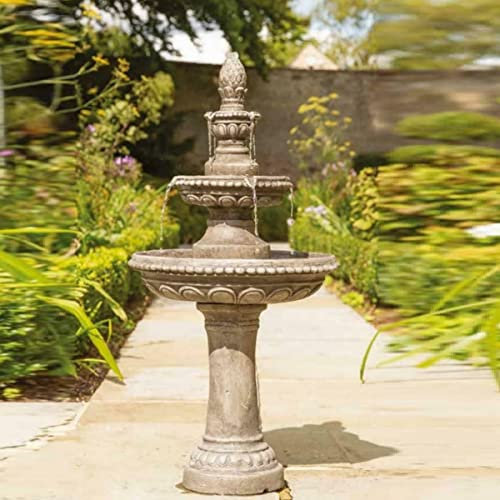 LQSSA Fontaine d'eau de Jardin extérieure, Fontaine Classique Moyenne à Deux Niveaux, caractéristique CeWater extérieure, Cascades sur Pied, fontaines pour la Maison et la Cour Decoration