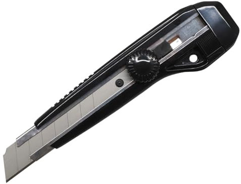 WAYTEX A37927 - Taglierina da 18 mm, con blocco lama a rotella, guida in metallo e 3 lame secabili incluse per Pro e privati