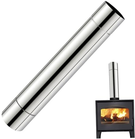 Dorccsi Tubo De Chimenea De Acero Inoxidable De 2,36' De Diámetro,Tubo De Estufa Recto,Tubo De Chimenea Portátil Resistente al Calor,Tubo De Estufa De Leña,Tubo De Chimenea Para Horno,Calentador De