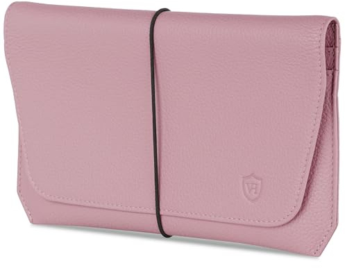 VON HEESEN Leder Reisepasshülle mit RFID-Schutz - Passport-Hülle aus echtem Leder - Reisepass-Organizer für stilbewusste Damen & Herren in Lavendel