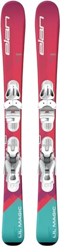 Elan Kinder Mädchen Ski ELAN Lil Magic, mit EL4.5 GW System, größenverstellbare Bindungen auf Skierbahn 2024 (80 cm)
