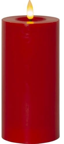 Star Trading 061-45 LED-Wachskerze Flamme Flow rot, ca. 17,5x7,5 cm, naturgetreue Flamme, Batterie, Timer, Vierfarb-Karton