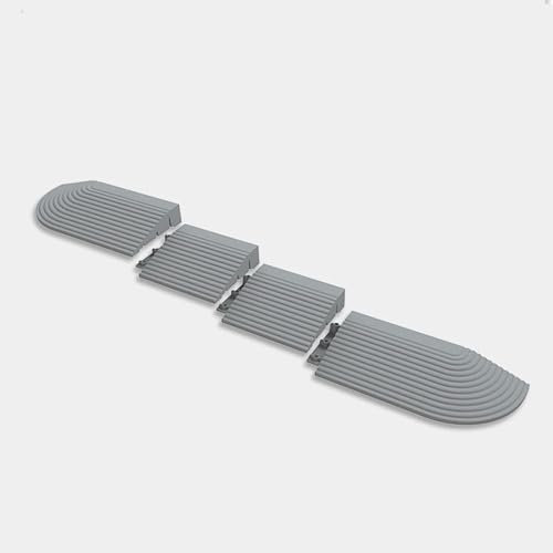 MMOU Auffahrrampe Pkw Bordsteinrampe Rollstuhlrampe Auffahrkeil Türschwellenrampe Schwellenrampe Auffahrhilfe Übergangsstreifen rutschfeste Oberfläche, Abnehmbar (Color : Gray, Size : 1.3 cm High)