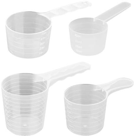MOLIMOLI Messbecher Waschpulver - 4er Set Waschmittel Dosierhilfe Dosierlöffel Kunststoff Dosierhilfe Waschpulver 100ml/70ml/50ml/40ml