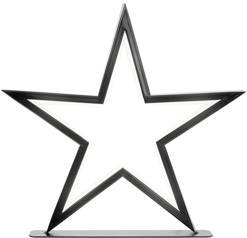 IC Winterworld LED Stern-Lampe aus Metall in schwarz mit Netzstecker, ca. 33 cm, ideal als Weihnachtsdeko für Tisch, Schrank Fenster, indirekt beleuchtet 144 LEDs