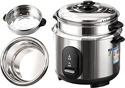 Cuociriso Elettrico Domestico, cuociriso con vaporiera 304 pentola Interna in Acciaio Inossidabile, Isolamento Intelligente, prepara Riso e Cibo e Verdure sani a Vapore